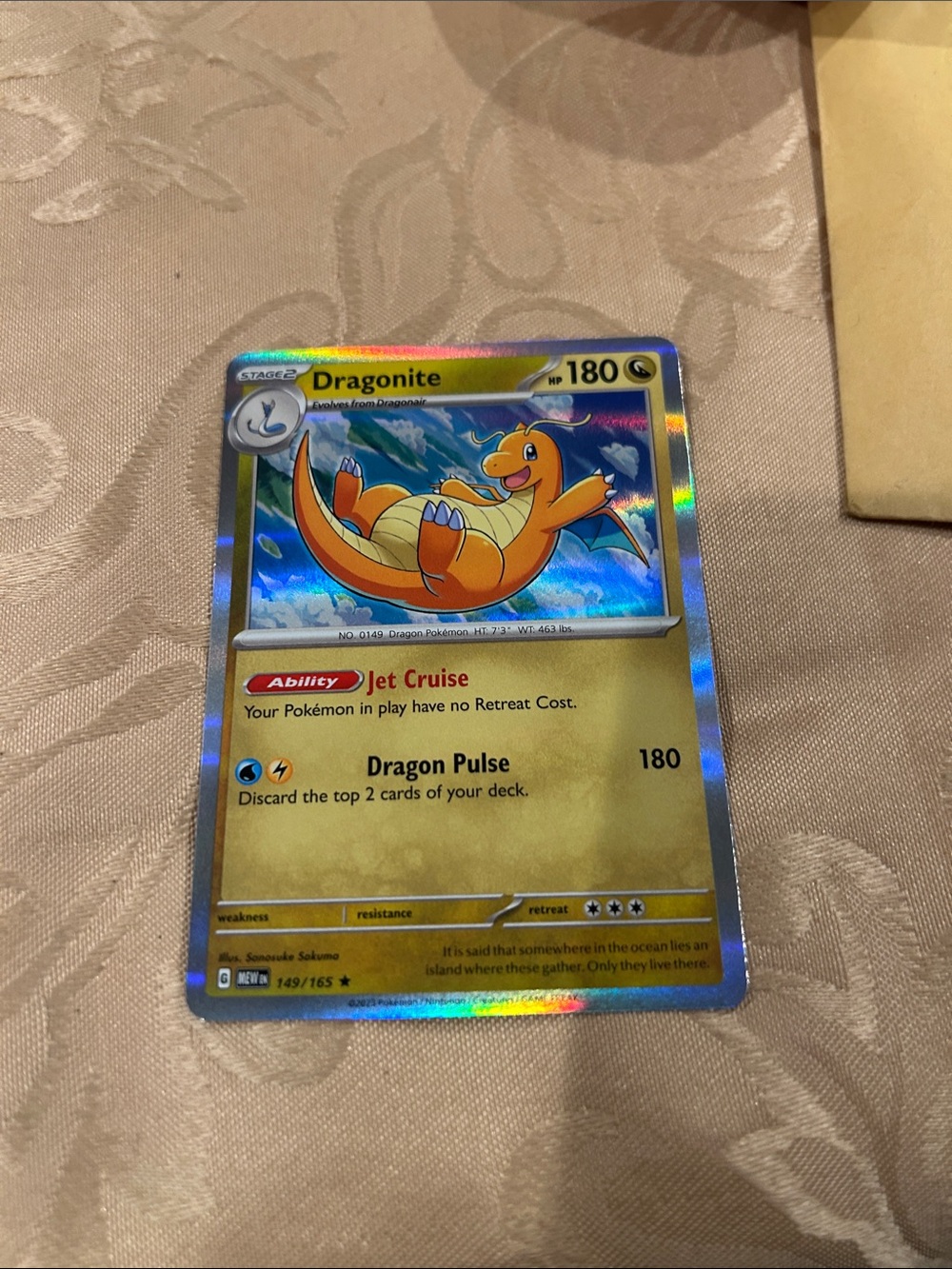 Pokemon Dragonite Holo Card - Orange, Yellow